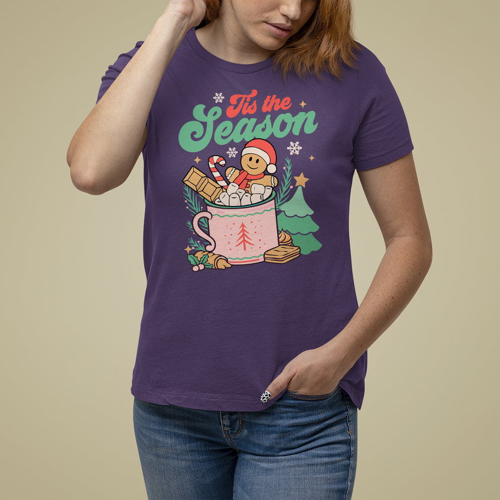Tis The Season Groovy Retro Christmas Gingerbread Hot Cocoa T Shirt TS09 Printyourwear