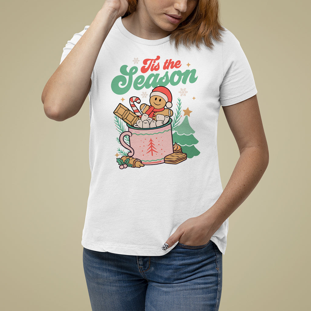 Tis The Season Groovy Retro Christmas Gingerbread Hot Cocoa T Shirt TS09 Printyourwear