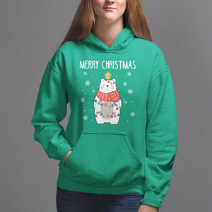 Polar Bear Christmas Tree Costume Red Scarf Merry Christmas Hoodie TS09 Printyourwear