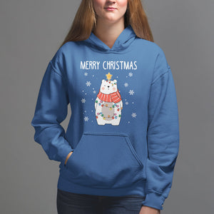 Polar Bear Christmas Tree Costume Red Scarf Merry Christmas Hoodie TS09 Printyourwear