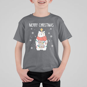 Polar Bear Christmas Tree Costume Red Scarf Merry Christmas T Shirt For Kid TS09 Printyourwear