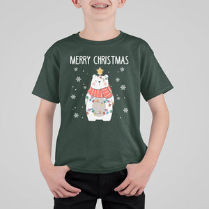 Polar Bear Christmas Tree Costume Red Scarf Merry Christmas T Shirt For Kid TS09 Printyourwear