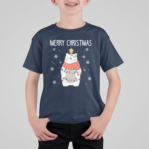 Polar Bear Christmas Tree Costume Red Scarf Merry Christmas T Shirt For Kid TS09 Printyourwear