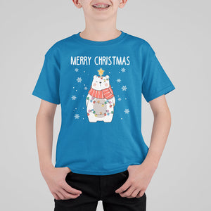 Polar Bear Christmas Tree Costume Red Scarf Merry Christmas T Shirt For Kid TS09 Printyourwear