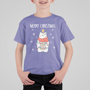 Polar Bear Christmas Tree Costume Red Scarf Merry Christmas T Shirt For Kid TS09 Printyourwear