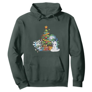 Cute Axolotl Christmas Tree Hoodie TS09 Dark Forest Green Print Your Wear
