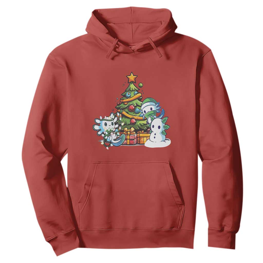 Cute Axolotl Christmas Tree Hoodie TS09 Red Print Your Wear