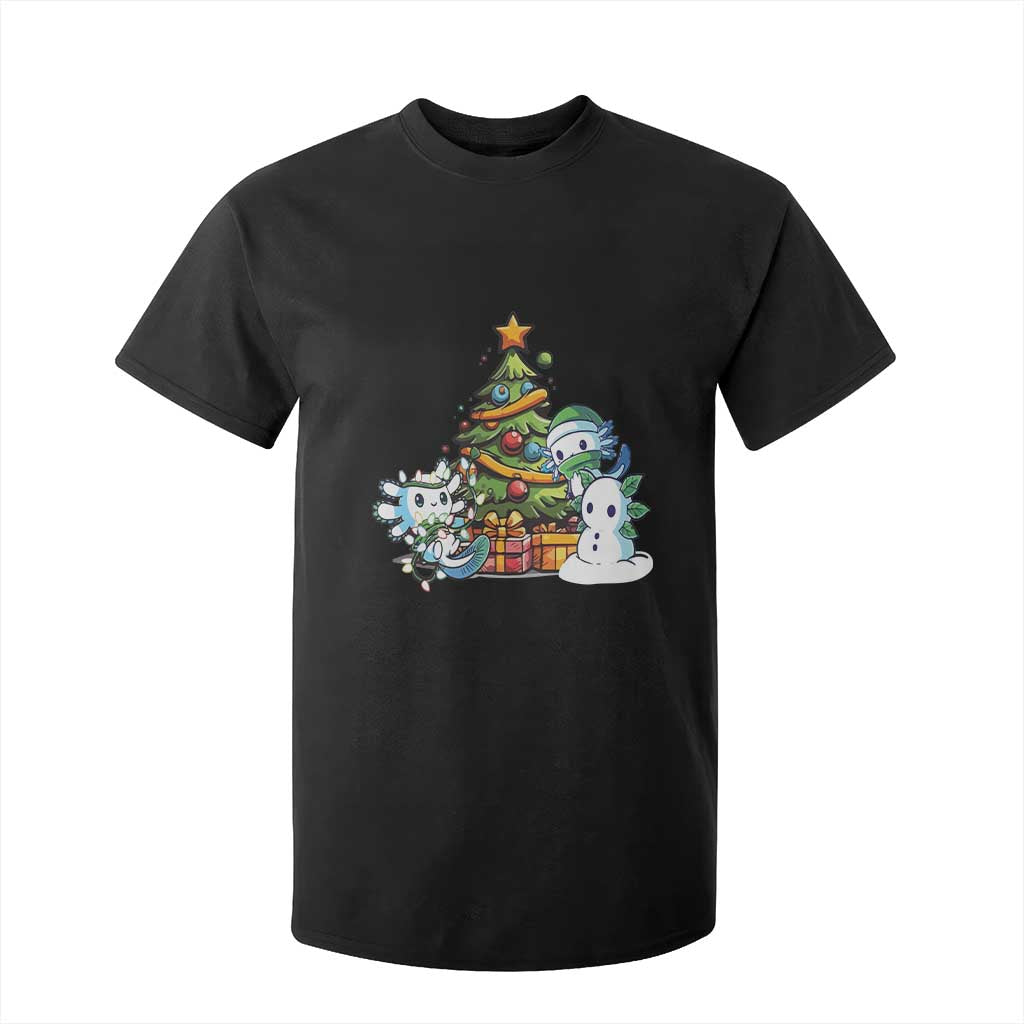 Cute Axolotl Christmas Tree T Shirt For Kid TS09 Black Print Your Wear