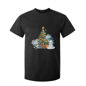 Cute Axolotl Christmas Tree T Shirt For Kid TS09 Black Print Your Wear