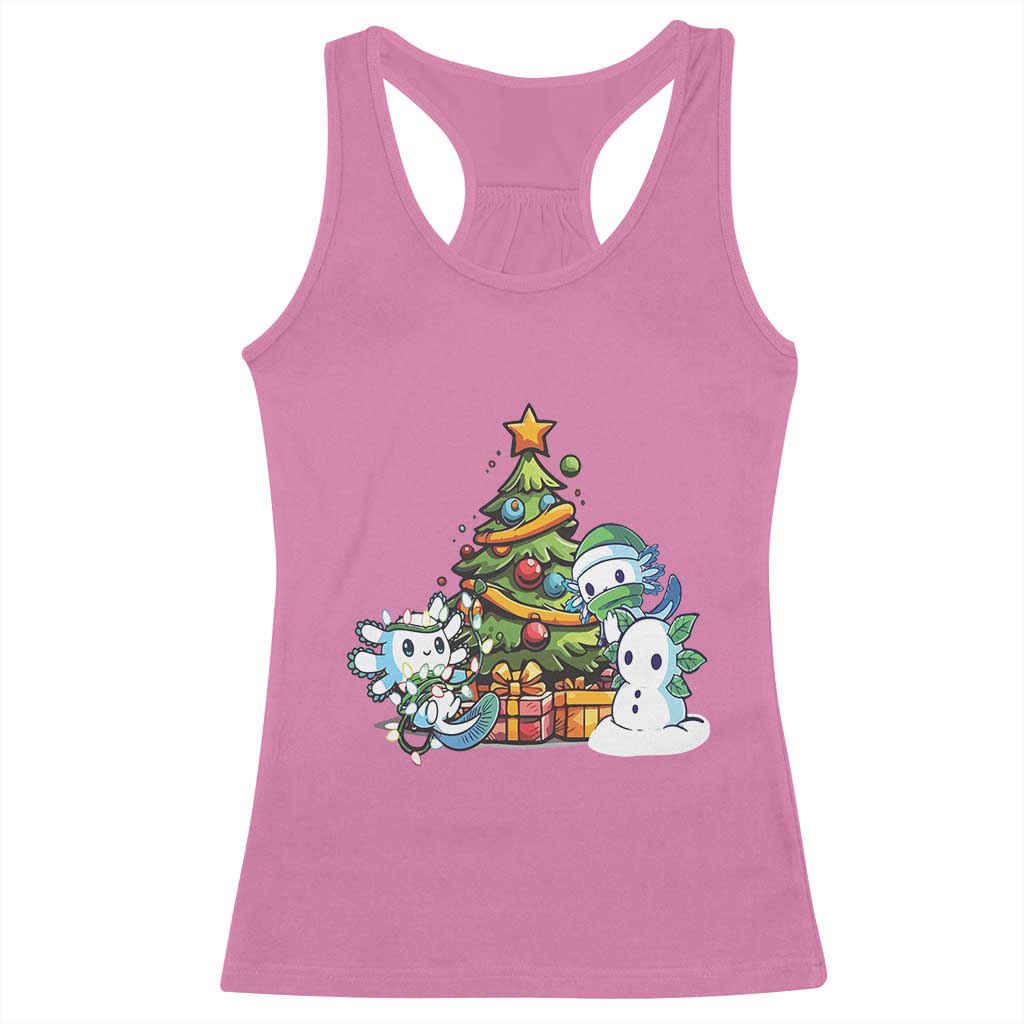 Cute Axolotl Christmas Tree Racerback Tank Top TS09 Azalea Print Your Wear