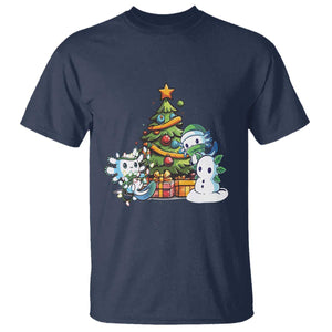 Cute Axolotl Christmas Tree T Shirt TS09 Navy Print Your Wear