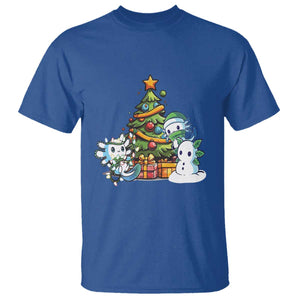 Cute Axolotl Christmas Tree T Shirt TS09 Royal Blue Print Your Wear