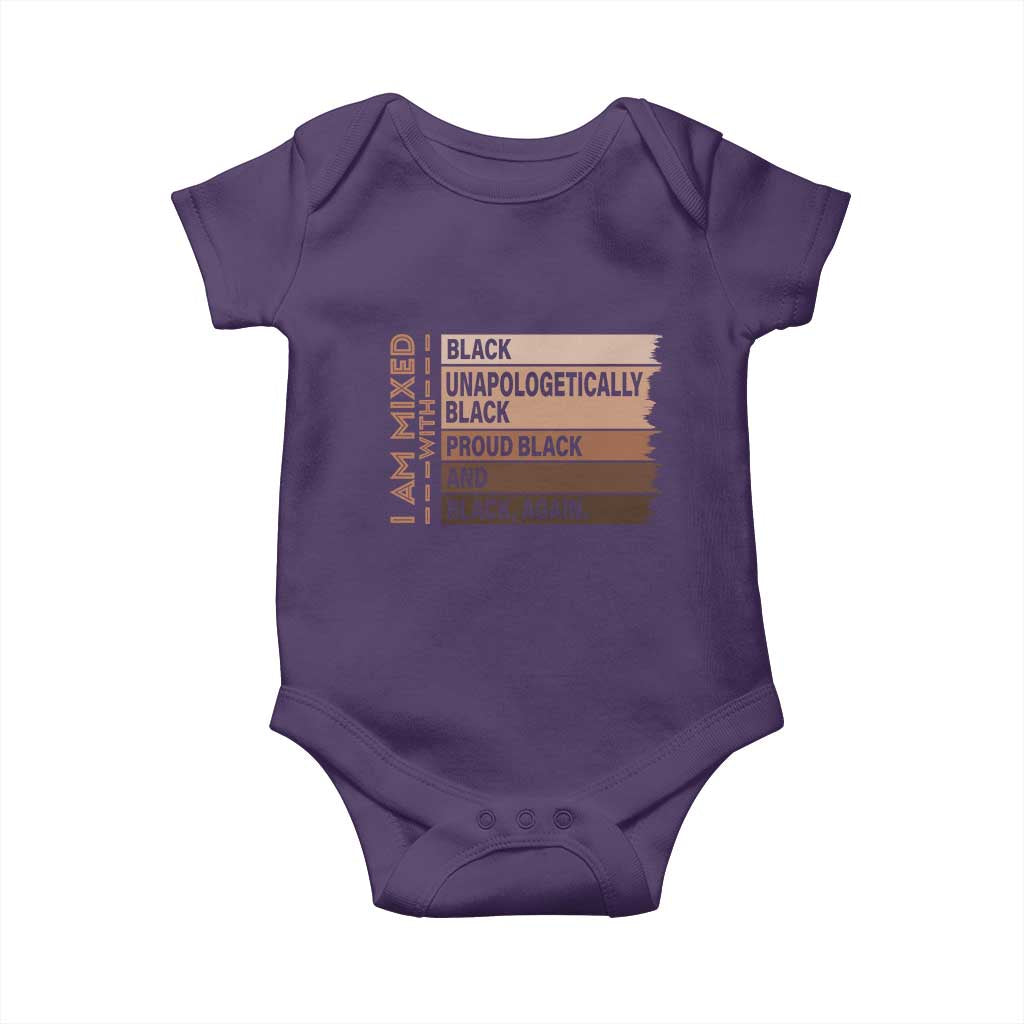 Melanin Pride Baby Onesie Yes I'm Mixed With Black TS09 Purple Print Your Wear