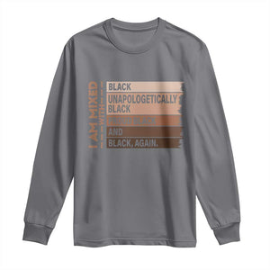 Melanin Pride Long Sleeve Shirt Yes I'm Mixed With Black TS09 Charcoal Print Your Wear
