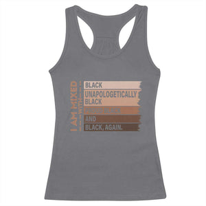 Melanin Pride Racerback Tank Top Yes I'm Mixed With Black TS09 Charcoal Print Your Wear