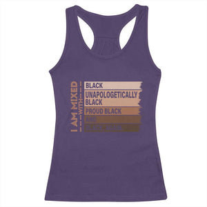 Melanin Pride Racerback Tank Top Yes I'm Mixed With Black TS09 Purple Print Your Wear