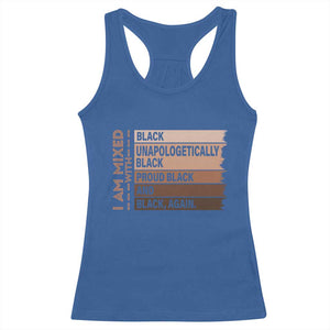 Melanin Pride Racerback Tank Top Yes I'm Mixed With Black TS09 Royal Blue Print Your Wear