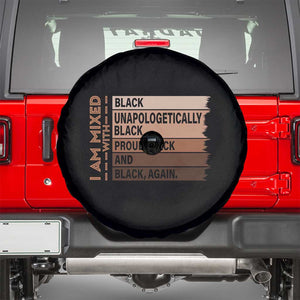 Melanin Pride Spare Tire Cover Yes I'm Mixed With Black TS09 Black Print Your Wear