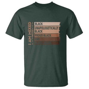 Melanin Pride T Shirt Yes I'm Mixed With Black TS09 Dark Forest Green Print Your Wear