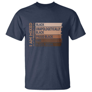Melanin Pride T Shirt Yes I'm Mixed With Black TS09 Navy Print Your Wear