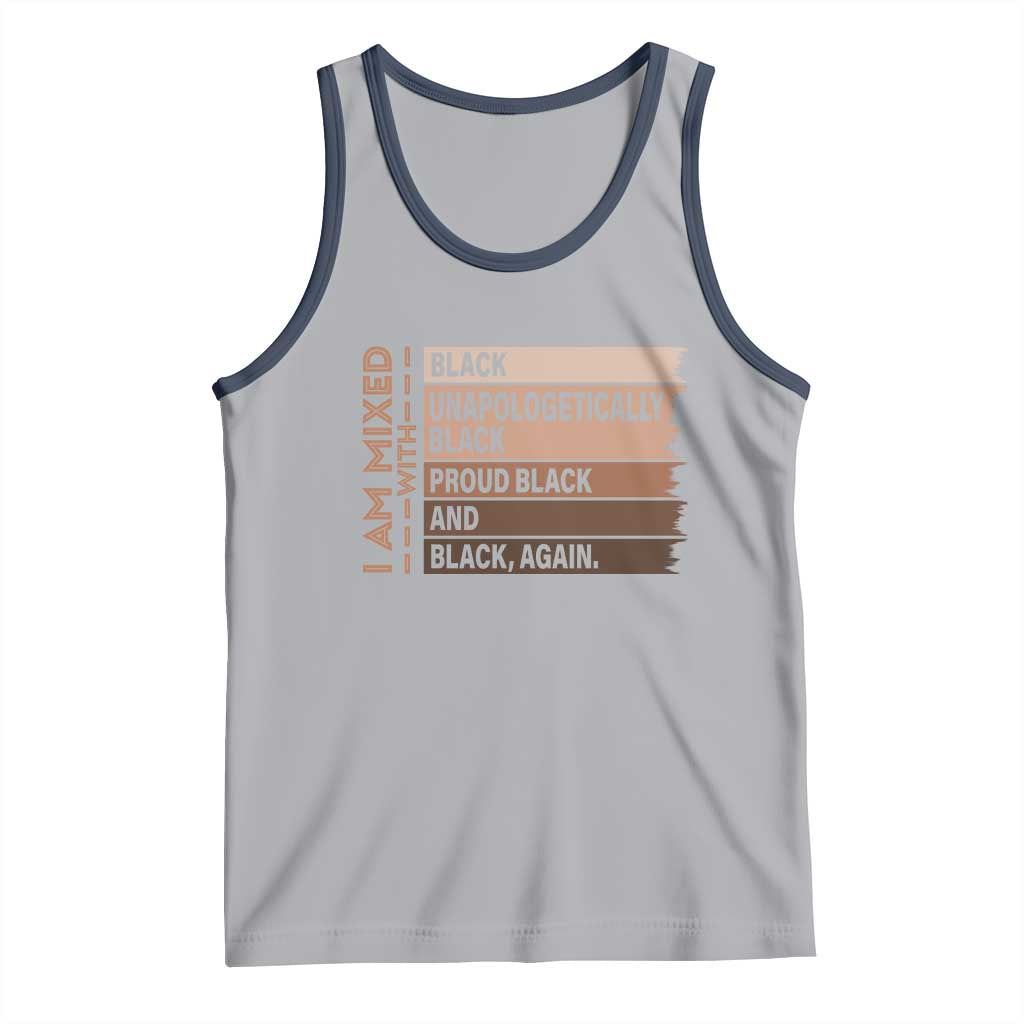 Melanin Pride Tank Top Yes I'm Mixed With Black TS09 Athletic Heather Navy Print Your Wear