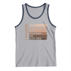 Melanin Pride Tank Top Yes I'm Mixed With Black TS09 Athletic Heather Navy Print Your Wear
