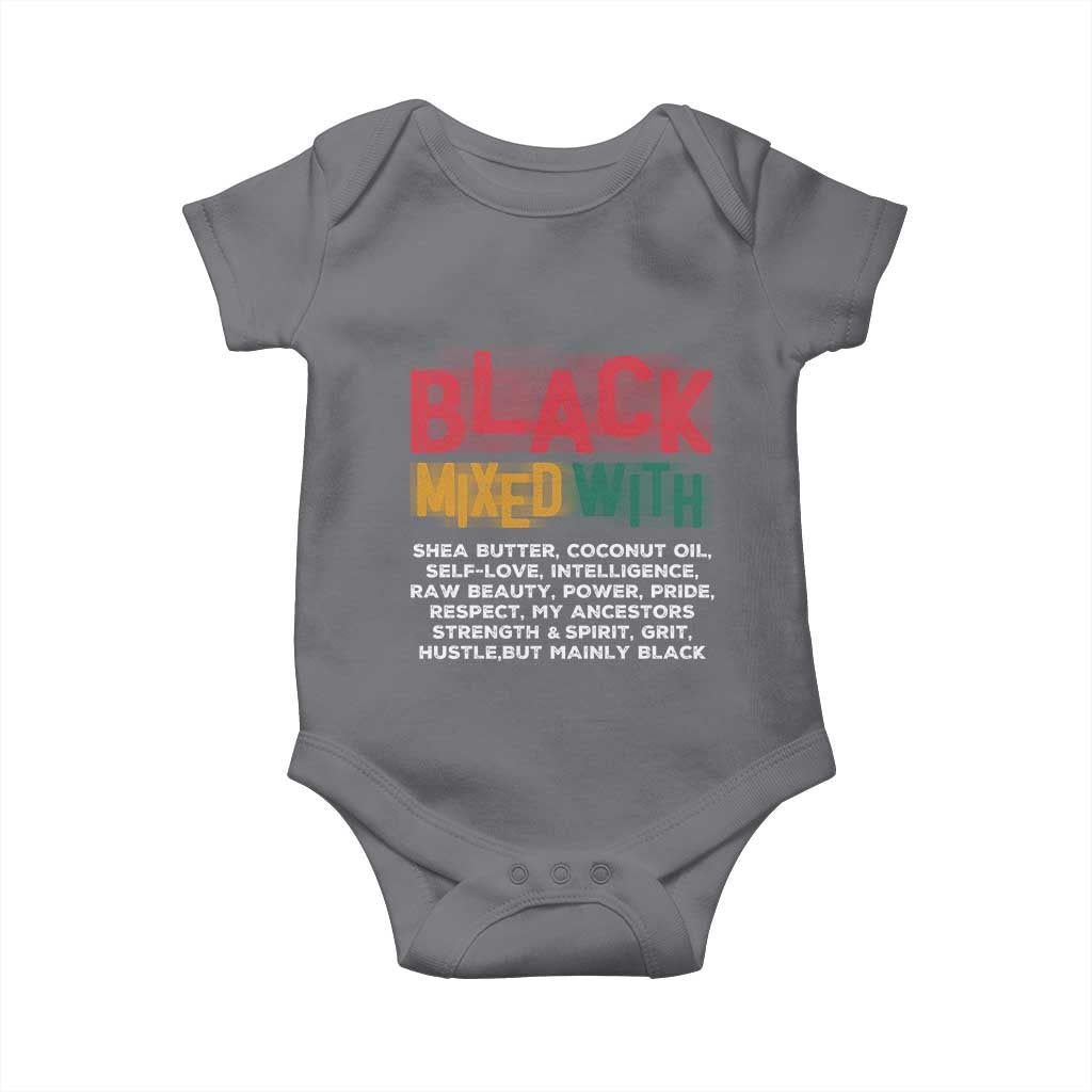 Funny Black Pride Baby Onesie Yes I'm Mixed With Black TS09 Charcoal Print Your Wear