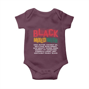 Funny Black Pride Baby Onesie Yes I'm Mixed With Black TS09 Maroon Print Your Wear