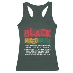 Funny Black Pride Racerback Tank Top Yes I'm Mixed With Black TS09 Dark Forest Green Print Your Wear