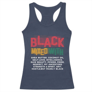 Funny Black Pride Racerback Tank Top Yes I'm Mixed With Black TS09 Navy Print Your Wear