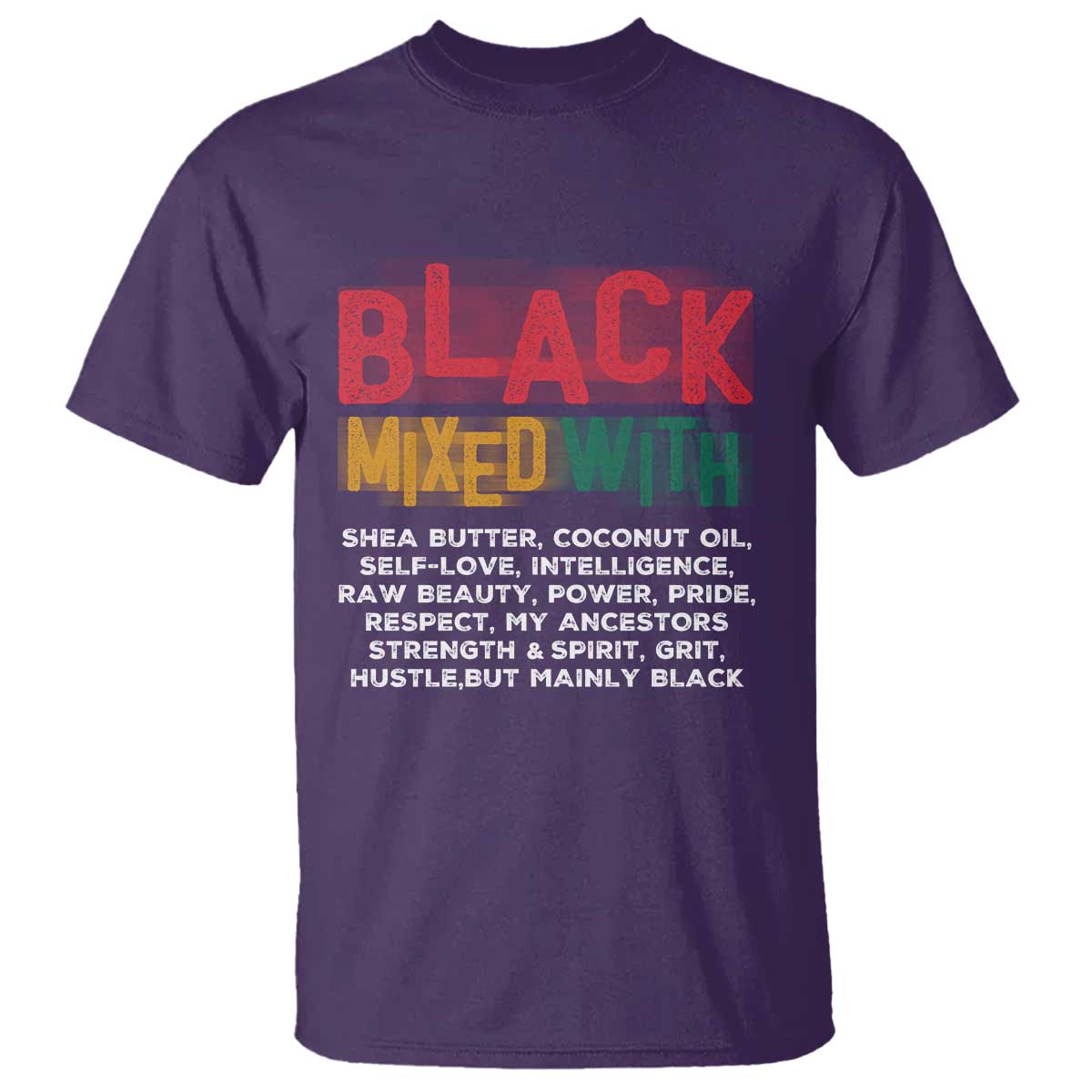 Funny Black Pride T Shirt Yes I'm Mixed With Black TS09 Purple Print Your Wear