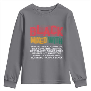 Funny Black Pride Youth Sweatshirt Yes I'm Mixed With Black TS09 Charcoal Print Your Wear