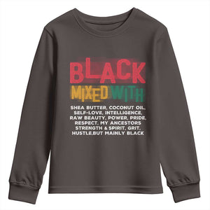 Funny Black Pride Youth Sweatshirt Yes I'm Mixed With Black TS09 Dark Chocolate Print Your Wear