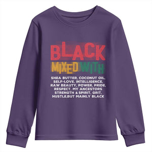 Funny Black Pride Youth Sweatshirt Yes I'm Mixed With Black TS09 Purple Print Your Wear