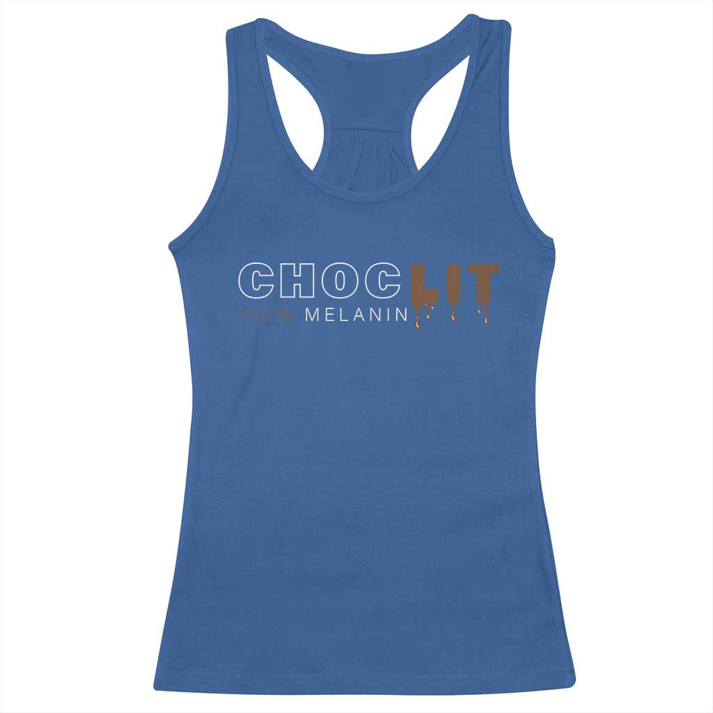 Black Pride Racerback Tank Top Choclit 100% Melanin African American TS09 Royal Blue Print Your Wear