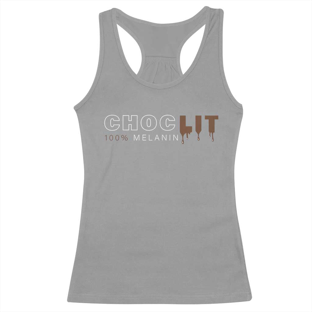 Black Pride Racerback Tank Top Choclit 100% Melanin African American TS09 Sport Gray Print Your Wear