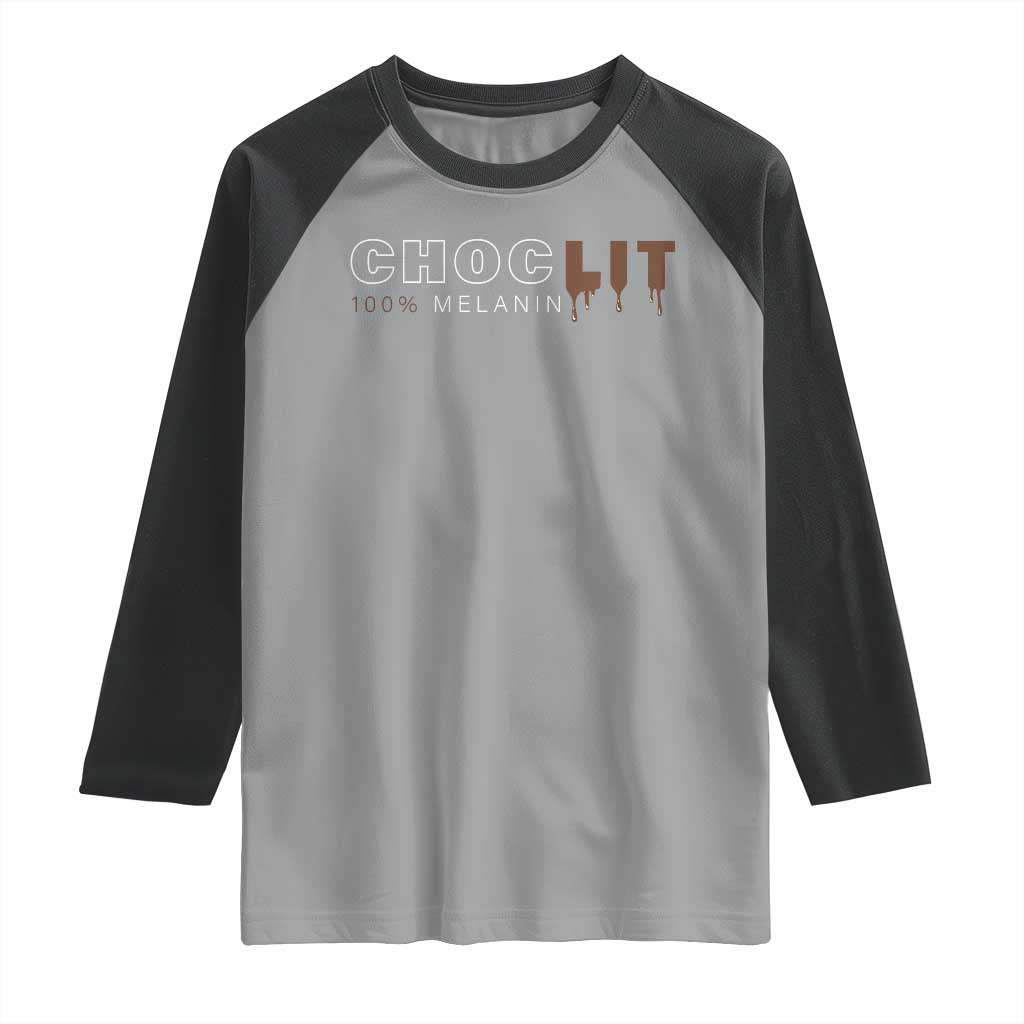 Black Pride Raglan Shirt Choclit 100% Melanin African American TS09 Sport Gray Black Print Your Wear