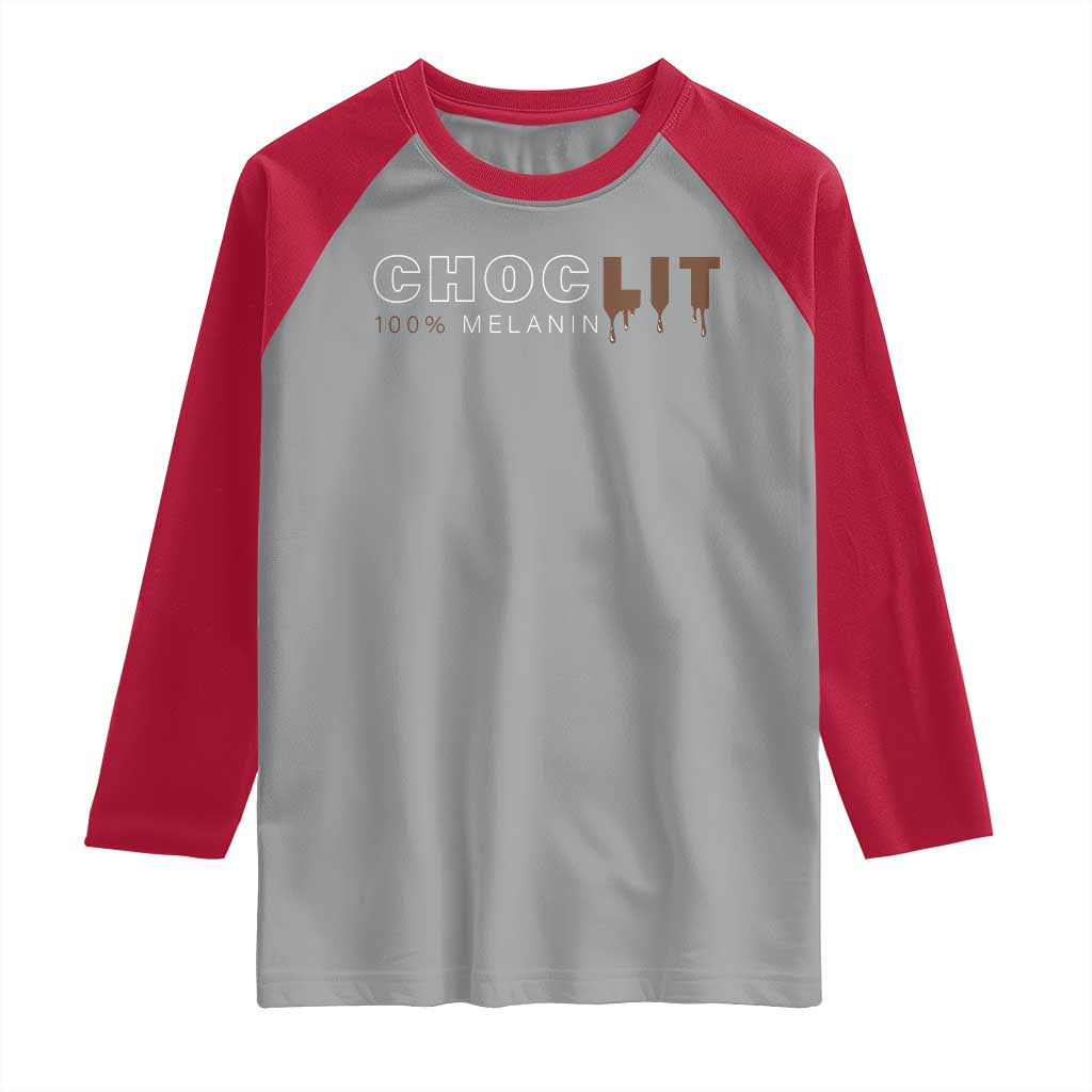 Black Pride Raglan Shirt Choclit 100% Melanin African American TS09 Sport Gray Red Print Your Wear