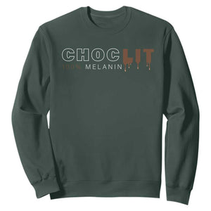 Black Pride Sweatshirt Choclit 100% Melanin African American TS09 Dark Forest Green Print Your Wear