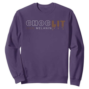 Black Pride Sweatshirt Choclit 100% Melanin African American TS09 Purple Print Your Wear