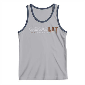 Black Pride Tank Top Choclit 100% Melanin African American TS09 Athletic Heather Navy Print Your Wear