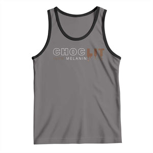 Black Pride Tank Top Choclit 100% Melanin African American TS09 Deep Heather Black Print Your Wear