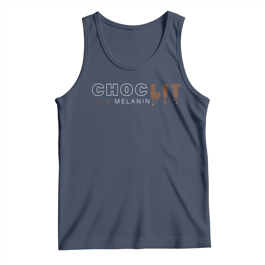 Black Pride Tank Top Choclit 100% Melanin African American TS09 Navy Print Your Wear