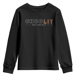 Black Pride Youth Sweatshirt Choclit 100% Melanin African American TS09 Black Print Your Wear