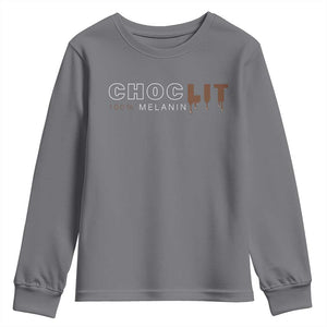 Black Pride Youth Sweatshirt Choclit 100% Melanin African American TS09 Charcoal Print Your Wear