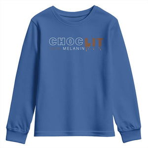 Black Pride Youth Sweatshirt Choclit 100% Melanin African American TS09 Royal Blue Print Your Wear