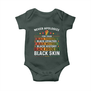 Black Pride Baby Onesie Never Apologize For Your Blackness Black History Month TS09 Print Your Wear
