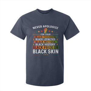 Black Pride T Shirt For Kid Never Apologize For Your Blackness Black History Month TS09 Navy Print Your Wear