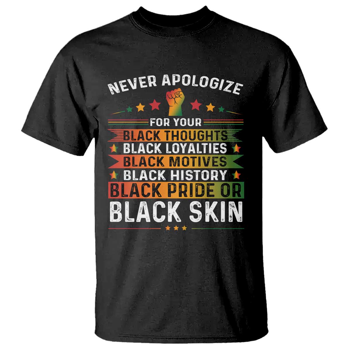 Black Pride T Shirt Never Apologize For Your Blackness Black History Month TS09 Black Print Your Wear