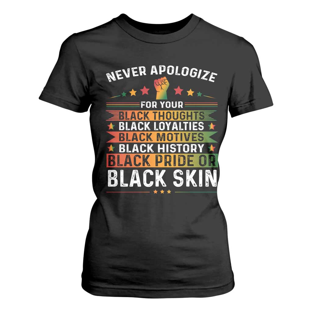 Black Pride T Shirt For Women Never Apologize For Your Blackness Black History Month TS09 Black Print Your Wear